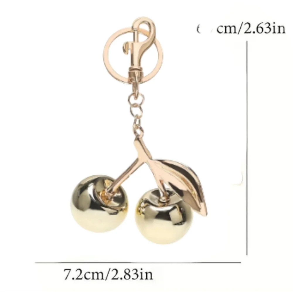 Silver Gold Tone Cherry Keychain/ Bag CHARM